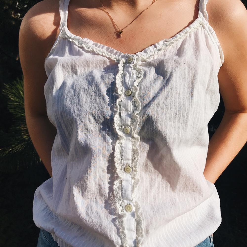 Abercrombie & Fitch white tank top
